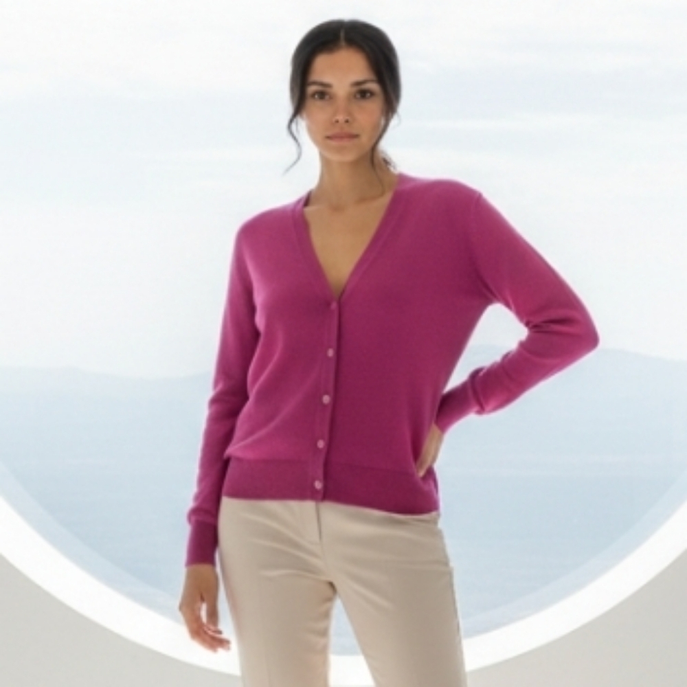 Anthropologie ESCIO Long Sleeve Crew Neck  Button Down Soft Knit Cardigan Sz L